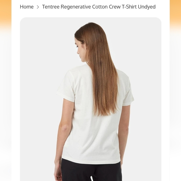 Tentree Regenerative Cotton Crew T-Shirt Undyed White Women's Size XL NWT - Picture 9 of 13
